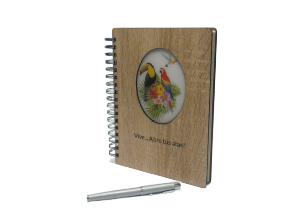 Cuaderno MDF Laminado. Tucan y Guacamayo Colombiano - Imagen 3