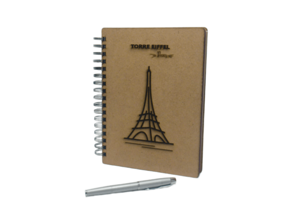 Cuaderno Mdf crudo. "Torre Eiffel" - Imagen 3