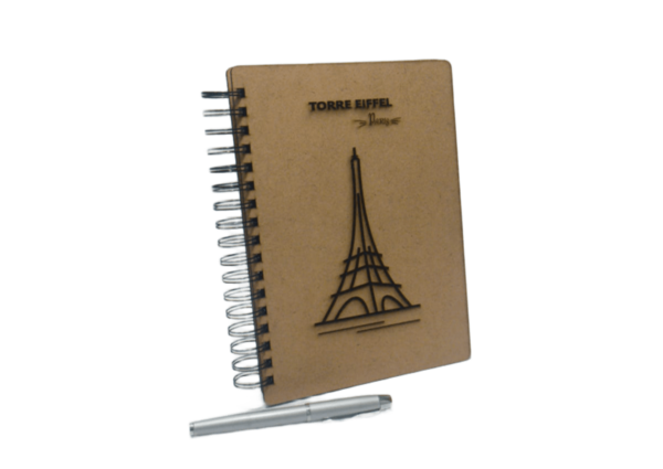 Cuaderno Mdf crudo. "Torre Eiffel" - Imagen 2