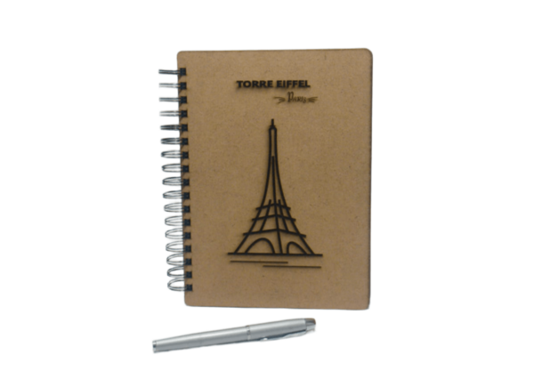 Cuaderno Mdf crudo. "Torre Eiffel"