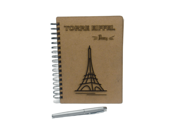 Cuaderno Mdf crudo. "Torre Eiffel"