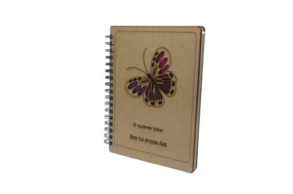 Cuaderno Mdf crudo. "Mariposa" - Imagen 4