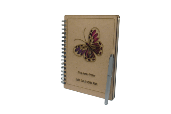 Cuaderno Mdf crudo. "Mariposa" - Imagen 5