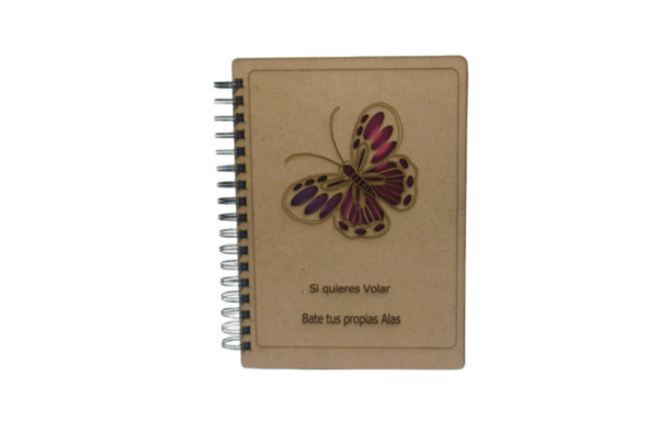 Cuaderno Mdf crudo. "Mariposa" - Imagen 2