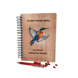 Cuaderno en mdf laminado de 3mm - Colibrí