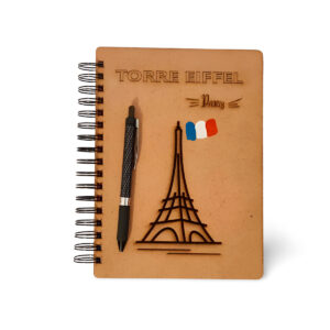 Cuaderno madera mdf 3mm - Torre Eiffel